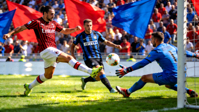 AC米兰对阵国际米兰的意甲比赛精彩瞬间